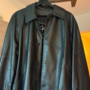 classic black leather jacket